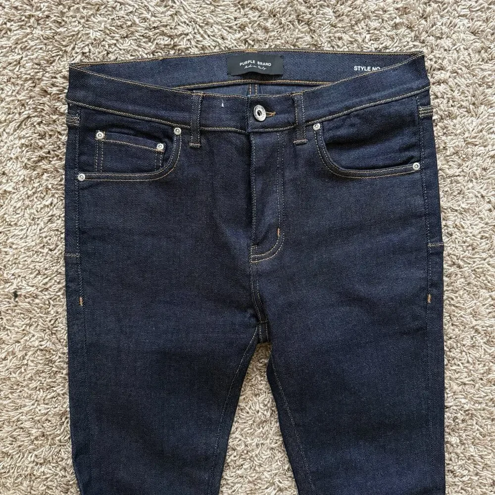 Purple Brand P001 Dark Wash Slim Fit Button Fly Skinny Jeans Men’s Size 33x34